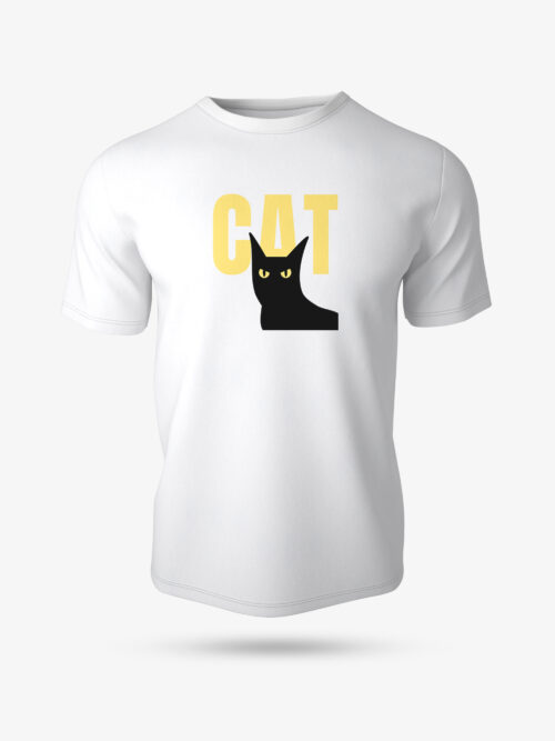 Minimalist Cat Graphic Printed T-Shirt