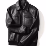 The Icon — Black Slim Collared, Premium Vegan Leather Jacket