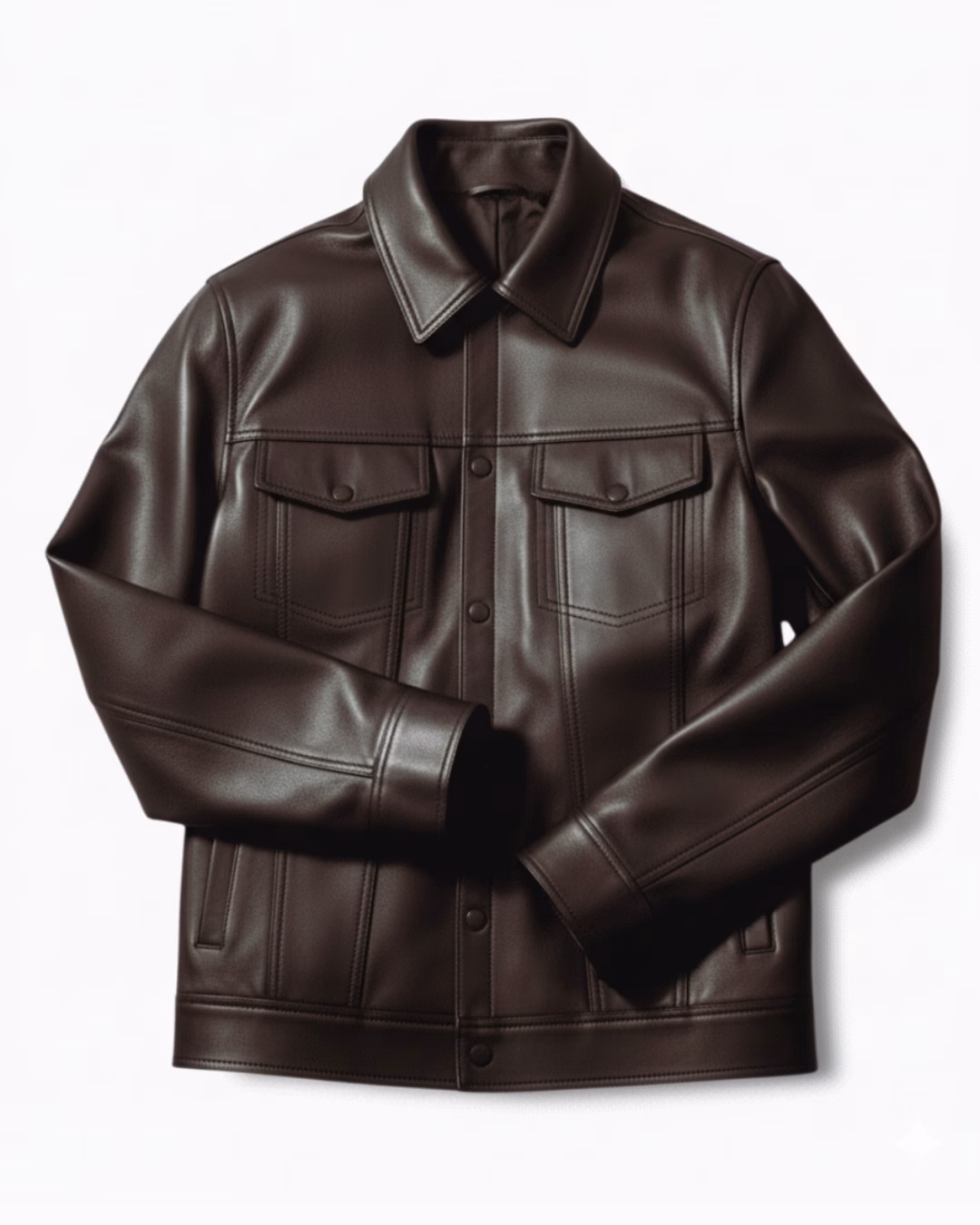 The Vanguard — Classic Trucker, Premium Vegan Leather Jacket