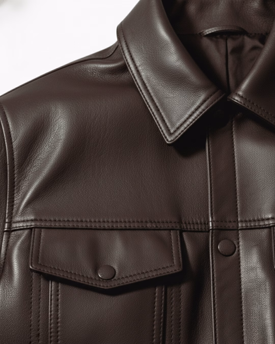 The Vanguard — Classic Trucker, Premium Vegan Leather Jacket - Image 5