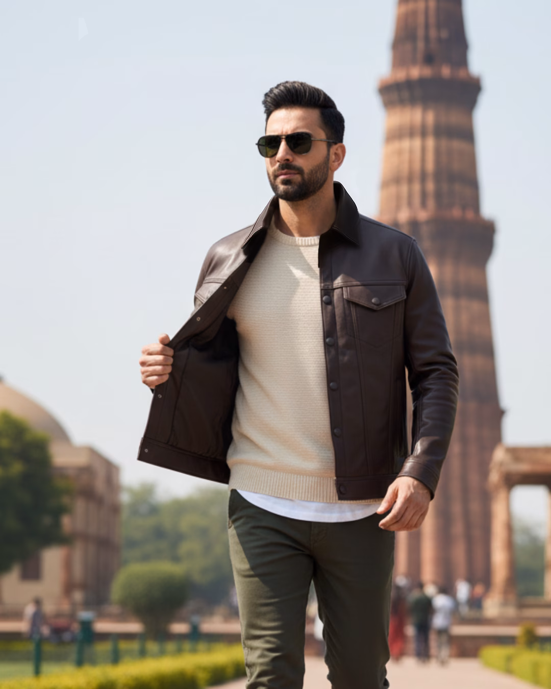 The Vanguard — Classic Trucker, Premium Vegan Leather Jacket - Image 3